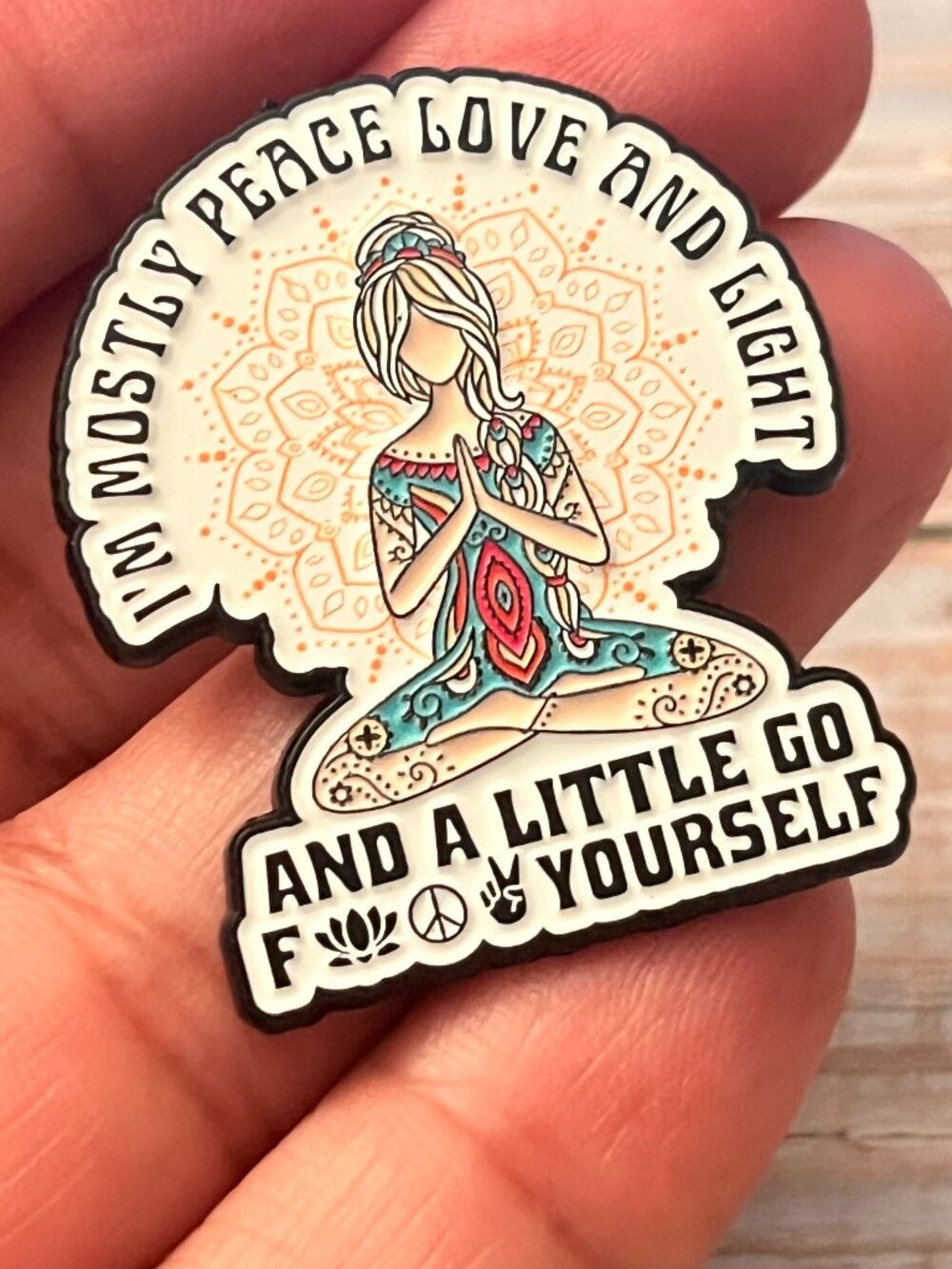 Peace Love and Light... and a little GFY Collectible Enamel Pin NEW 754